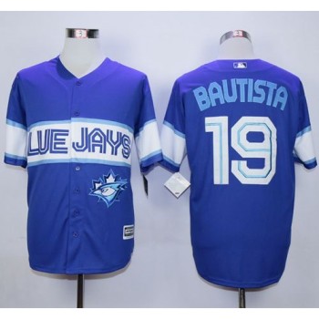 Blue Jays #19 Jose Bautista Blue Exclusive New Cool Base Stitched MLB Jersey Blue Jays #19 Jose Bautista Blue Exclusive New Cool Base Stitched MLB Jersey