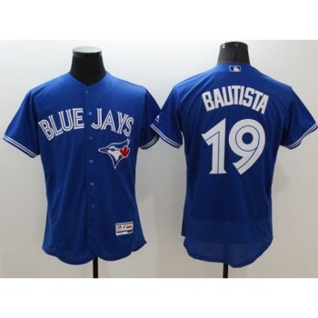 Blue Jays #19 Jose Bautista Blue Flexbase Authentic Collection Stitched MLB Jersey Blue Jays #19 Jose Bautista Blue Flexbase Authentic Collection Stitched MLB Jersey