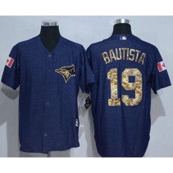 Blue Jays #19 Jose Bautista Denim Blue Salute to Service Stitched MLB Jersey Blue Jays #19 Jose Bautista Denim Blue Salute to Service Stitched MLB Jersey
