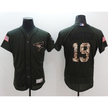Blue Jays #19 Jose Bautista Green Flexbase Authentic Collection Salute to Service Stitched MLB Jersey Blue Jays #19 Jose Bautista Green Flexbase Authentic Collection Salute to Service Stitched MLB Jersey