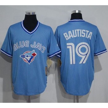 Blue Jays #19 Jose Bautista Light Blue Cooperstown Throwback Stitched MLB Jersey Blue Jays #19 Jose Bautista Light Blue Cooperstown Throwback Stitched MLB Jersey