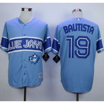 Blue Jays #19 Jose Bautista Light Blue Exclusive New Cool Base Stitched MLB Jersey Blue Jays #19 Jose Bautista Light Blue Exclusive New Cool Base Stitched MLB Jersey