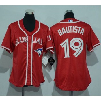 Blue Jays #19 Jose Bautista Red Canada Day Women's Stitched MLB Jersey Blue Jays #19 Jose Bautista Red Canada Day Women's Stitched MLB Jersey