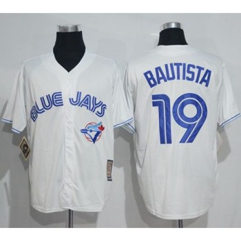 Blue Jays #19 Jose Bautista White Cooperstown Throwback Stitched MLB Jersey Blue Jays #19 Jose Bautista White Cooperstown Throwback Stitched MLB Jersey