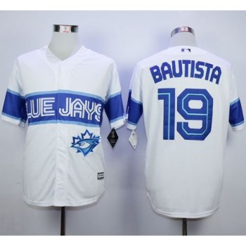 Blue Jays #19 Jose Bautista White Exclusive New Cool Base Stitched MLB Jersey Blue Jays #19 Jose Bautista White Exclusive New Cool Base Stitched MLB Jersey