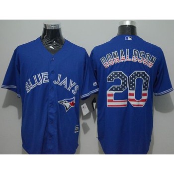 Blue Jays #20 Josh Donaldson Blue USA Flag Fashion Stitched MLB Jersey Blue Jays #20 Josh Donaldson Blue USA Flag Fashion Stitched MLB Jersey