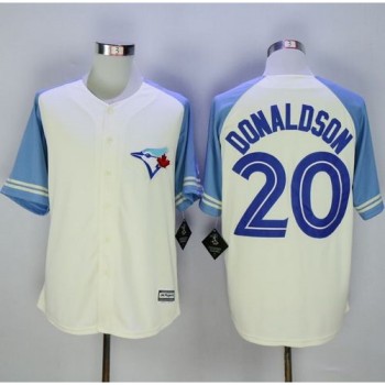 Blue Jays #20 Josh Donaldson Cream/Blue Exclusive New Cool Base Stitched MLB Jersey Blue Jays #20 Josh Donaldson Cream/Blue Exclusive New Cool Base Stitched MLB Jersey