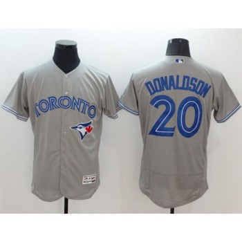 Blue Jays #20 Josh Donaldson Grey Flexbase Authentic Collection Stitched MLB Jersey Blue Jays #20 Josh Donaldson Grey Flexbase Authentic Collection Stitched MLB Jersey