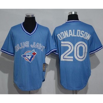 Blue Jays #20 Josh Donaldson Light Blue Cooperstown Throwback Stitched MLB Jersey Blue Jays #20 Josh Donaldson Light Blue Cooperstown Throwback Stitched MLB Jersey