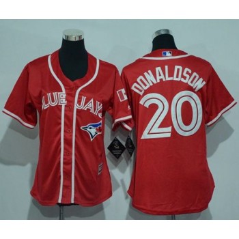 Blue Jays #20 Josh Donaldson Red Canada Day Women's Stitched MLB Jersey Blue Jays #20 Josh Donaldson Red Canada Day Women's Stitched MLB Jersey