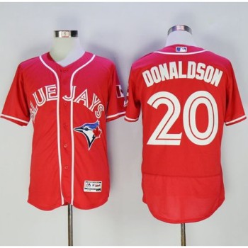 Blue Jays #20 Josh Donaldson Red Flexbase Authentic Collection Canada Day Stitched MLB Jersey Blue Jays #20 Josh Donaldson Red Flexbase Authentic Collection Canada Day Stitched MLB Jersey