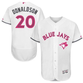 Blue Jays #20 Josh Donaldson White Flexbase Authentic Collection 2016 Mother's Day Stitched MLB Jersey Blue Jays #20 Josh Donaldson White Flexbase Authentic Collection 2016 Mother's Day Stitched MLB Jersey