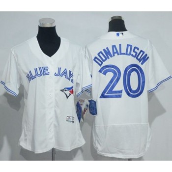 Blue Jays #20 Josh Donaldson White Flexbase Authentic Women's Stitched MLB Jersey Blue Jays #20 Josh Donaldson White Flexbase Authentic Women's Stitched MLB Jersey