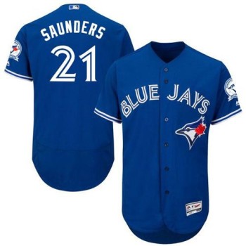 Blue Jays #21 Michael Saunders Blue Flexbase Authentic Collection Stitched MLB Jersey Blue Jays #21 Michael Saunders Blue Flexbase Authentic Collection Stitched MLB Jersey