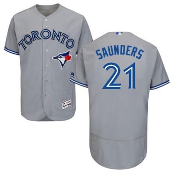 Blue Jays #21 Michael Saunders Grey Flexbase Authentic Collection Stitched MLB Jersey Blue Jays #21 Michael Saunders Grey Flexbase Authentic Collection Stitched MLB Jersey