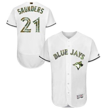 Blue Jays #21 Michael Saunders White Flexbase Authentic Collection 2016 Memorial Day Stitched MLB Jersey Blue Jays #21 Michael Saunders White Flexbase Authentic Collection 2016 Memorial Day Stitched MLB Jersey