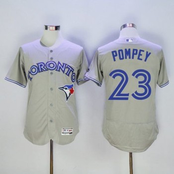 Blue Jays #23 Dalton Pompey Grey Flexbase Authentic Collection Stitched MLB Jersey Blue Jays #23 Dalton Pompey Grey Flexbase Authentic Collection Stitched MLB Jersey
