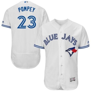 Blue Jays #23 Dalton Pompey White Flexbase Authentic Collection Stitched MLB Jersey Blue Jays #23 Dalton Pompey White Flexbase Authentic Collection Stitched MLB Jersey