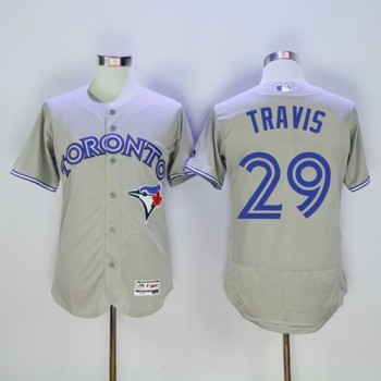 Blue Jays #29 Devon Travis Grey Flexbase Authentic Collection Stitched MLB Jersey Blue Jays #29 Devon Travis Grey Flexbase Authentic Collection Stitched MLB Jersey