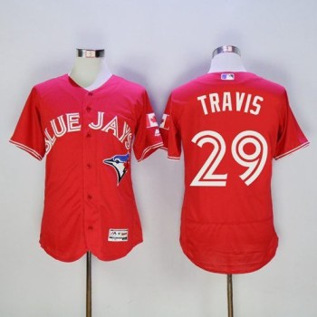 Blue Jays #29 Devon Travis Red Flexbase Authentic Collection Canada Day Stitched MLB Jersey Blue Jays #29 Devon Travis Red Flexbase Authentic Collection Canada Day Stitched MLB Jersey