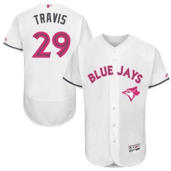 Blue Jays #29 Devon Travis White Flexbase Authentic Collection 2016 Mother's Day Stitched MLB Jersey Blue Jays #29 Devon Travis White Flexbase Authentic Collection 2016 Mother's Day Stitched MLB Jersey
