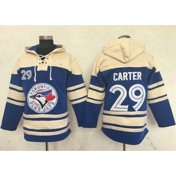 Blue Jays #29 Joe Carter Blue Sawyer Hooded Sweatshirt MLB Hoodie Blue Jays #29 Joe Carter Blue Sawyer Hooded Sweatshirt MLB Hoodie