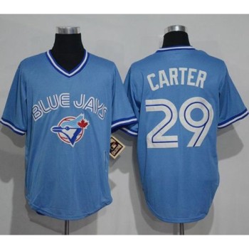 Blue Jays #29 Joe Carter Light Blue Cooperstown Throwback Stitched MLB Jersey Blue Jays #29 Joe Carter Light Blue Cooperstown Throwback Stitched MLB Jersey