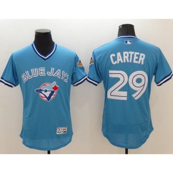 Blue Jays #29 Joe Carter Light Blue Flexbase Authentic Collection Cooperstown Stitched MLB Jersey Blue Jays #29 Joe Carter Light Blue Flexbase Authentic Collection Cooperstown Stitched MLB Jersey