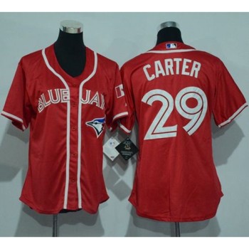 Blue Jays #29 Joe Carter Red Women's Canada Day Stitched MLB Jersey Blue Jays #29 Joe Carter Red Women's Canada Day Stitched MLB Jersey