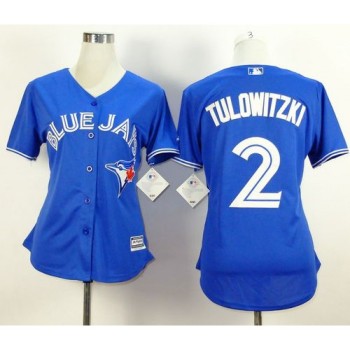 Blue Jays #2 Troy Tulowitzki Blue Alternate Women's Stitched MLB Jersey Blue Jays #2 Troy Tulowitzki Blue Alternate Women's Stitched MLB Jersey