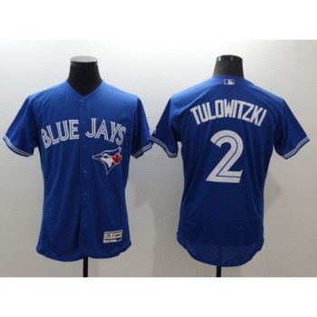 Blue Jays #2 Troy Tulowitzki Blue Flexbase Authentic Collection Stitched MLB Jersey Blue Jays #2 Troy Tulowitzki Blue Flexbase Authentic Collection Stitched MLB Jersey