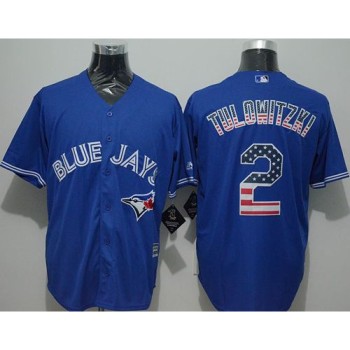 Blue Jays #2 Troy Tulowitzki Blue USA Flag Fashion Stitched MLB Jersey Blue Jays #2 Troy Tulowitzki Blue USA Flag Fashion Stitched MLB Jersey