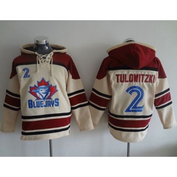 Blue Jays #2 Troy Tulowitzki Cream Sawyer Hooded Sweatshirt MLB Hoodie Blue Jays #2 Troy Tulowitzki Cream Sawyer Hooded Sweatshirt MLB Hoodie