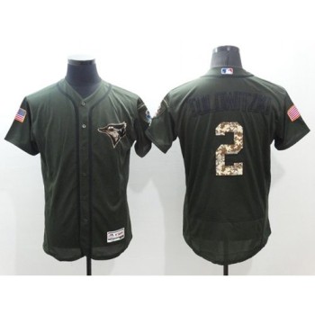 Blue Jays #2 Troy Tulowitzki Green Flexbase Authentic Collection Salute to Service Stitched MLB Jersey Blue Jays #2 Troy Tulowitzki Green Flexbase Authentic Collection Salute to Service Stitched MLB Jersey