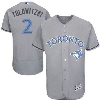 Blue Jays #2 Troy Tulowitzki Grey Flexbase Authentic Collection 2016 Father's Day Stitched MLB Jersey Blue Jays #2 Troy Tulowitzki Grey Flexbase Authentic Collection 2016 Father's Day Stitched MLB Jersey