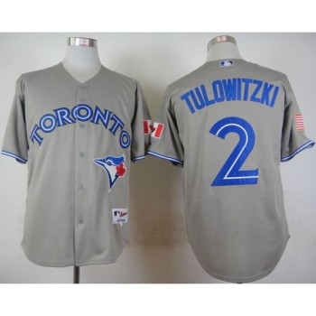 Blue Jays #2 Troy Tulowitzki Grey Stitched MLB Jersey Blue Jays #2 Troy Tulowitzki Grey Stitched MLB Jersey