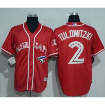 Blue Jays #2 Troy Tulowitzki Red New Cool Base Canada Day Stitched MLB Jersey Blue Jays #2 Troy Tulowitzki Red New Cool Base Canada Day Stitched MLB Jersey