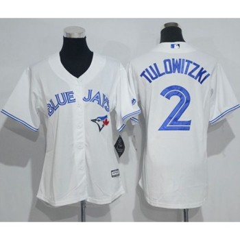 Blue Jays #2 Troy Tulowitzki White Women's Home Stitched MLB Jersey Blue Jays #2 Troy Tulowitzki White Women's Home Stitched MLB Jersey
