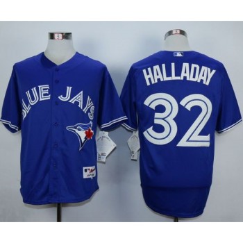 Blue Jays #32 Roy Halladay Blue Cool Base Stitched MLB Jersey Blue Jays #32 Roy Halladay Blue Cool Base Stitched MLB Jersey