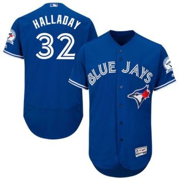 Blue Jays #32 Roy Halladay Blue Flexbase Authentic Collection Stitched MLB Jersey Blue Jays #32 Roy Halladay Blue Flexbase Authentic Collection Stitched MLB Jersey