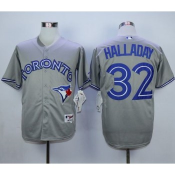 Blue Jays #32 Roy Halladay Grey Cool Base Stitched MLB Jersey Blue Jays #32 Roy Halladay Grey Cool Base Stitched MLB Jersey