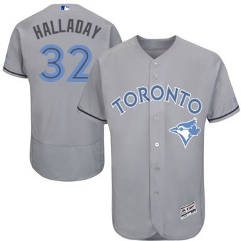 Blue Jays #32 Roy Halladay Grey Flexbase Authentic Collection 2016 Father's Day Stitched MLB Jersey Blue Jays #32 Roy Halladay Grey Flexbase Authentic Collection 2016 Father's Day Stitched MLB Jersey