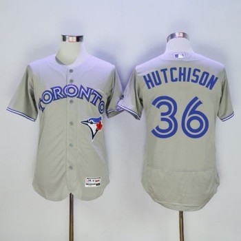 Blue Jays #36 Drew Hutchison Grey Flexbase Authentic Collection Stitched MLB Jersey Blue Jays #36 Drew Hutchison Grey Flexbase Authentic Collection Stitched MLB Jersey