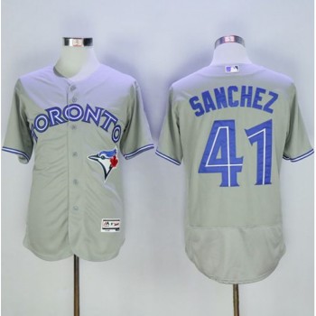 Blue Jays #41 Aaron Sanchez Grey Flexbase Authentic Collection Stitched MLB Jersey Blue Jays #41 Aaron Sanchez Grey Flexbase Authentic Collection Stitched MLB Jersey