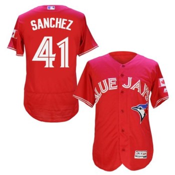 Blue Jays #41 Aaron Sanchez Red Flexbase Authentic Collection Canada Day Stitched MLB Jersey Blue Jays #41 Aaron Sanchez Red Flexbase Authentic Collection Canada Day Stitched MLB Jersey