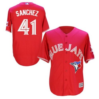 Blue Jays #41 Aaron Sanchez Red New Cool Base Canada Day Stitched MLB Jersey Blue Jays #41 Aaron Sanchez Red New Cool Base Canada Day Stitched MLB Jersey