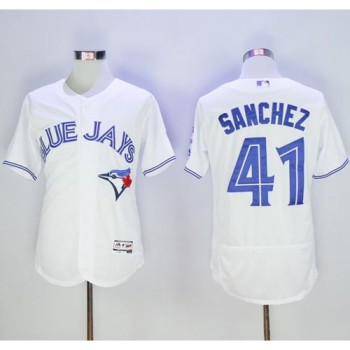 Blue Jays #41 Aaron Sanchez White Flexbase Authentic Collection Stitched MLB Jersey Blue Jays #41 Aaron Sanchez White Flexbase Authentic Collection Stitched MLB Jersey