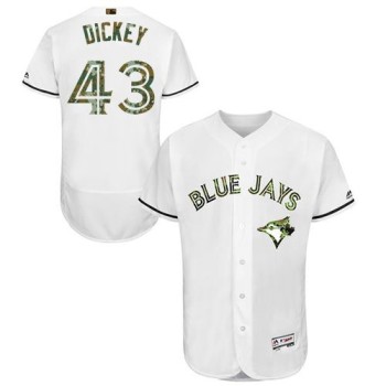 Blue Jays #43 R.A. Dickey White Flexbase Authentic Collection 2016 Memorial Day Stitched MLB Jersey Blue Jays #43 R.A. Dickey White Flexbase Authentic Collection 2016 Memorial Day Stitched MLB Jersey