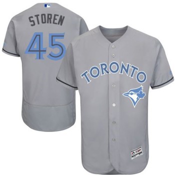 Blue Jays #45 Drew Storen Grey Flexbase Authentic Collection 2016 Father's Day Stitched MLB Jersey Blue Jays #45 Drew Storen Grey Flexbase Authentic Collection 2016 Father's Day Stitched MLB Jersey