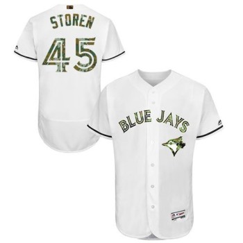 Blue Jays #45 Drew Storen White Flexbase Authentic Collection 2016 Memorial Day Stitched MLB Jersey Blue Jays #45 Drew Storen White Flexbase Authentic Collection 2016 Memorial Day Stitched MLB Jersey